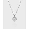 wholesale S925 sterling silver 432 Korean version ins niche design minimalist versatile geometric heart-shaped textured collarbone chain necklace for women-0-0
