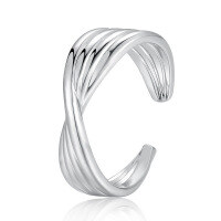 wholesale Sterling Silver New French Style Cross Wrap Clip-On Earrings Minimalist Linear Earrings-Copper plated with gold (one piece)