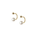wholesale 925 Sterling Silver Pearl Earrings U-Shaped Arc Twist Threaded Bead Earrings for Women G8817-0-4