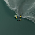 wholesale S925 Silver U-shaped Threaded Hetian Jade Ear Hooks, Korean-style Petite and Elegant Summer Ear Accessories M00232-0-3