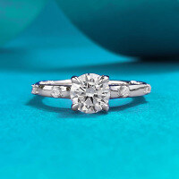 wholesale S925 Silver ZHUOZHIFAN New 1-Carat Round White Simulated Diamond Elegant Bridal Set Ring for Women-R1139 White Diamond No. 8