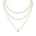 wholesale S925 silver thick chain luxury high-end gold ins stylelayered moissanite necklace-0-1