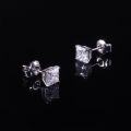 wholesale S925 Sterling Silver Fashion Princess Cut Moissanite Stud Earrings 15/2/3 Carat Eagle Claw Earrings-0-1