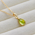 wholesale S925 Silver Plated 14k Gold Green Olive Necklace, Dainty Spring Japanese Retro Style-0-1
