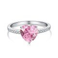 wholesale S925 sterling silver ring for women, uniquely designed with a small heart-shaped high-carbon diamond, stylish and luxurious, versatile and personalized-0-5