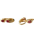 wholesale S925 gold-plated silver vintage natural ruby serpent earrings, minimalist and elegant gemstone earrings-0-4