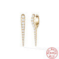 wholesale S925 Sterling Silver Punk Style Spike Studded with Crystals and Pearl Ear Cuff Earrings for Women-0-15