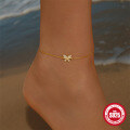 wholesale 925 Sterling Silver New Fun Butterfly Diamond Accent Versatile Ankle ChainINS-0-2