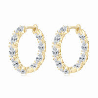 S925 Sterling Silver D Color Moissanite Starry Shining Earrings-Sparkling Star Earrings [K Gold] - Oval  925 Silver