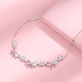 wholesale Metal material pink diamond bow zircon bracelet new designsenseheart princess style elegant bracelet gift-0-2