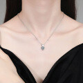 S925 Sterling Silver Moissanite Heart Pendant Necklace-0-2