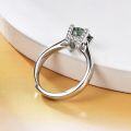 wholesale S925 Silver Adjustable Green Moissanite 1 Carat Letter Inlaid Ring with GRA Certificate-0-2