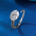 wholesale S925 Silver Zhuo Zhifan Jewelry European and American Cross-Border Style Single 7*9mm Oval Solitaire Ring with INS Fashion-0-5