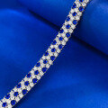 wholesale S925 Sterling Silver Fully Pavé Royal Blue Diamond Bracelet, New Fashion Ins Style for Elegant Women-0-3