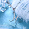 Metal Alloy Creative 26-Letter Simple Moissanite Necklace with Advanced Group Setting-0-9
