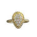 wholesale S925 Gold-Plated Bohemian Style Pear-Shaped Teardrop Ring for Women-0-4