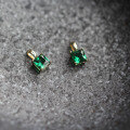 wholesale 9K Gold Wholesale French Retro Exquisite Emerald Zircon Small Square Pendant-0-3