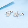 wholesale S925 Silver Pearl Earrings, Pure Silver Ear Studs for Women, High-End Minimalist Jewelry, Ready to Ship Wholesale, Retro Commuter Style-0-2