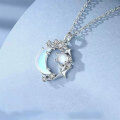 wholesale S925 Sterling Silver Fantasy Star and Moon Necklace for Women, Minimalist andCollarbone Chain, Trendy Valentine's Day Gift for Girlfriend-0-2