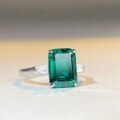 wholesale S925 Sterling Silver New Emerald Cut Ring Pagoda Cut 5 Carat Square Ring Women-0-1