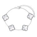 wholesale S925 Silver Four-Leaf Clover Bracelet for Women, Versatile and High-End, Small Luxury Style Four-Flower Silver Hand Jewelry-0-17