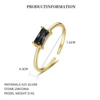 wholesale Sterling Silver S925 Tarot Necklace With Vintage Crystal Pendant, Black Zircon Ring And Earrings Set For Women-K227K_Black Zirconium_18K Yellow Plating_Swimming Paint 925 Silver