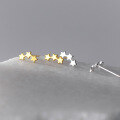 wholesale S925 Sterling Silver Three Stars Ear Studs Ins Style Designed Pentagram Ear Jewelry for Women M03159-0-0