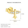 wholesale 925 Sterling Silver Minimalist Small Airplane Earrings With Micro-set Zirconia, Light Luxury Niche Design,。-0-4