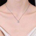 wholesale S925 Sterling Silver Women's Teardrop Simple and Elegant Cross Pendant Necklace Versatile Style with Marquise Moissanite for Cross-Border Wholesale-0-3