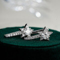 925 Sterling Silver Hip Hop American Moissanite Earrings D Color Unisex-0-0