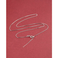 wholesale 925 Sterling Silver Chopin Chain Necklace for Women, Universal Pull Chain, Simple Chain, Collarbone Chain, Sweater Chain, DIY Small Hole Pin Pendant-0.8mm box chain white gold 45cm 925 silver