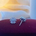 wholesale S925 Sterling Silver Fashion Diamond-inlaid Five-leaf Flower Ear Studs, Minimalist Niche Elegant High-end Earrings Gift for Best Friend-0-3
