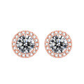 wholesale Pure Silver European & American Women's Earrings Cross-border Gemstone Birthstone Zodiac Zircon Fashion Round Ear Studs Wholesale-0-20