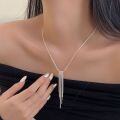 wholesale S925 Sterling Silver Spring Summer Long Fringe Snake Chain Necklace Women Korean Fashion New Versatile Stylish Pendant Chain-0-2