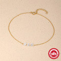 wholesale S925 Sterling Silver Diamond-Studded Summer Versatile Ankle Chain Korean Style Minimalist Luxury Unique Niche Design-0-3
