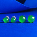 wholesale 925 Silver New Style Simulated Green Chrysoprase Earrings with Luxurious Classic Setting for Wealthy Women-0-2