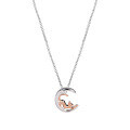 wholesale Rose gold-plated summer fresh moon cat pendant necklace for women, layered color, lightweight luxury collar chain-0-4