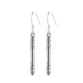 wholesale Metal S990 Silver Retro Aged Black Myth: Wukong Staff Long Earrings Creative Fashion Earrings-0-6