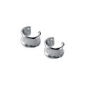 wholesale S925 silver wide minimalist brushed ear cuff for cartilage, no piercing required, irregular summer earrings M00276-0-4