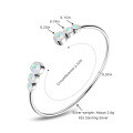 Sterling Silver Bracelet with Round Emerald-Like Gemstone, Vintage Style Clearance with Free Shipping-0-19