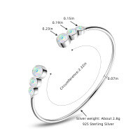 Sterling Silver Bracelet with Round Emerald-Like Gemstone, Vintage Style Clearance with Free Shipping-Q style [Clearance Sale with Free Shipping]  925 Silver