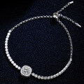 925 Silver Moissanite Square Chain Bracelet, Women's Minimalist Style-0-4