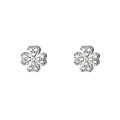 wholesale 925 Silver Floral Sweet Ear Studs Korean Style Elegant Diamond-Inlaid Threaded Four-Petal Flower Ear Accessories M00525-0-4
