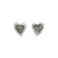 wholesale S925 Sterling Silver Original Niche Design Irregular Versatile Textured Heart Shape Drip Glaze Earrings for Women-0-5