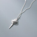 wholesale S925 Sterling Silver Nalan Seashell Pendant Necklace, Bohemian Minimalist Design Collarbone Chain Necklace Y00997-0-3