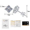 Sterling Silver Moissanite Stud Earrings, Four-Leaf Clover Design, Dainty and Sweet Style-0-4