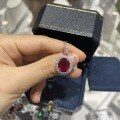 wholesale 925 Silver Cultivated Ruby Pendant with Diamond Necklace for Women, Ins Live Streaming 2025-0-7