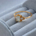 wholesale S925 Silver Gold-Plated Light Luxury High-End Rectangular Natural Light Green Crystal Ring-0-2