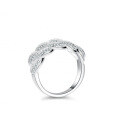 S925 Silver Moissanite Double Row Crossover Cuban Ring-0-3