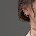 wholesale S925 Sterling Silver Faceted Fragment Ear Studs Minimalist Design Elegant Hoop Earrings Clasps M01446-0-3